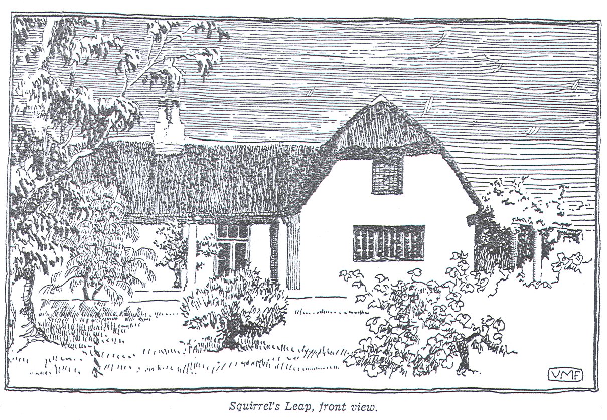 Older photograph of the house on the Squirrels Leap Farm property